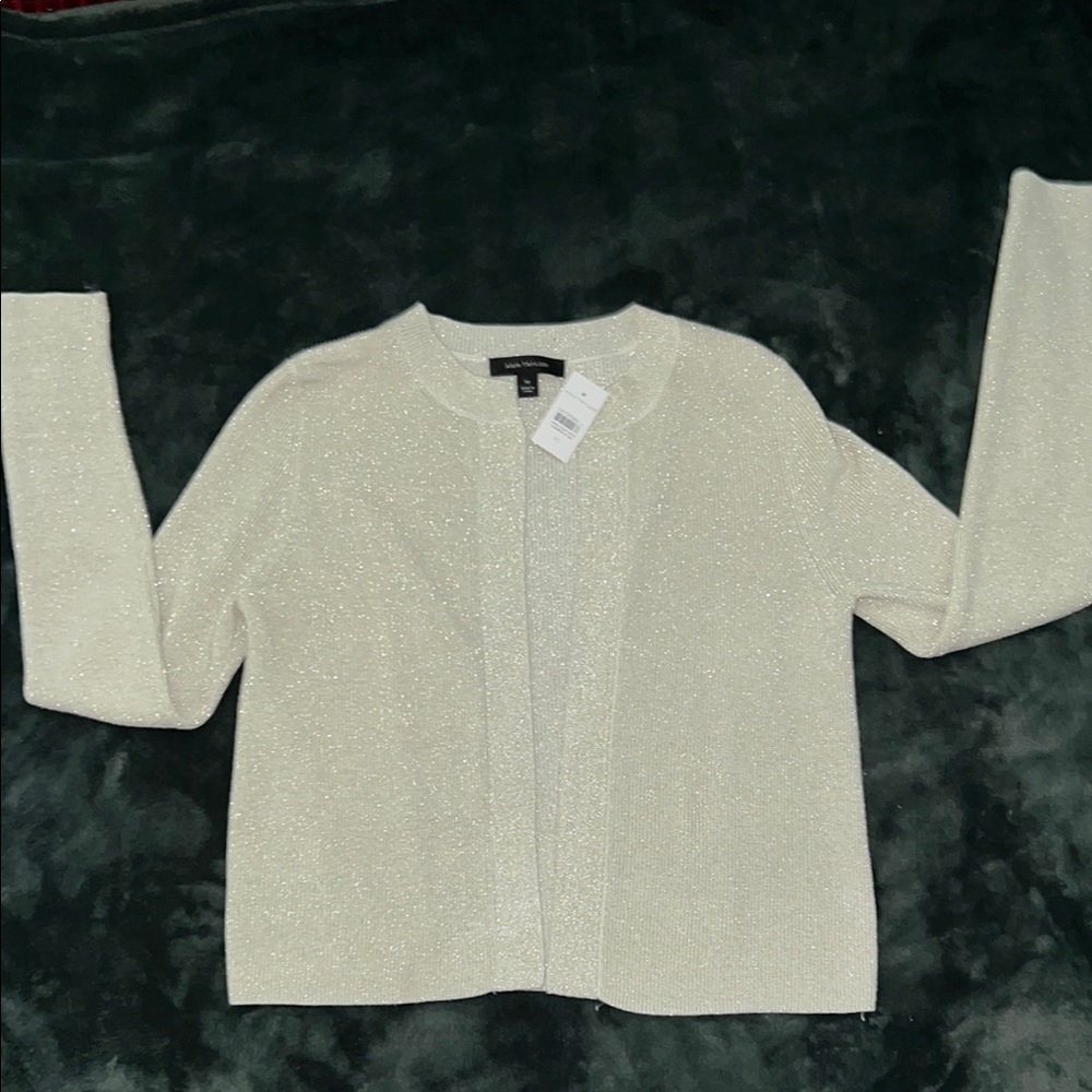 NWT Ann Taylor women Shimmer Open Cardigan